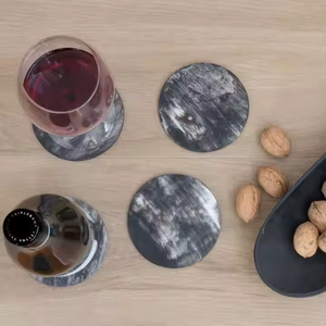 Posavasos de cuerno de búfalo para el hogar, restaurante, posavasos de piedra, Mundo con color natural, posavasos de cuerno de alta calidad de artesanía de media luna - Product Image 1