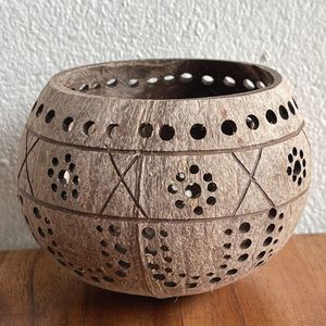 ชามมะพร้าวพิมพ์ลายสำหรับตกแต่งบ้านไอเดียของขวัญวันวาเลนไทน์ที่ใส่เทียนทีไลท์เป็นมิตรต่อสิ่งแวดล้อมทำด้วยมือ - Product Image 1