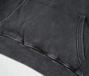 Venta al por mayor de Sudadera con capucha recortada unisex de alta calidad de rizo francés de gran tamaño Sudadera con capucha de entrenamiento Puff estampado bordado ropa de invierno - Product Image 5