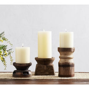 Candelabro de Madera Cónico Hecho a Mano de Primera Calidad ROSHAN HANDICRAFTS, Diseño Atractivo, Decoración de Mesa, Portavelas, Farol - Product Image 3