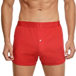 2025 pantalones cortos de pijama de algodón cómodos para hombres, Calzoncillos Bóxer sueltos transpirables y suaves para dormir, patrón sólido - Product Image 6