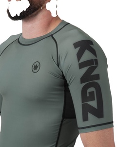 Alta calidad Anti-UV Jiu Jitsu Rashguard personalizado BJJ No Gi camisa de compresión de manga corta transpirable tela elástica Fightwear - Product Image 5
