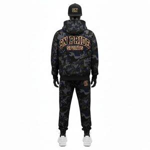 ชุดวอร์มลำลองแฟชั่นผู้ชายแบบมีฮู้ด ล่าสุด ขายดี ผ้าฝ้าย 100% ระบายอากาศดี ปักลาย  สองชิ้น สำหรับออกกำลังกาย ฟิตเนส เทรนนิ่ง - Product Image 3