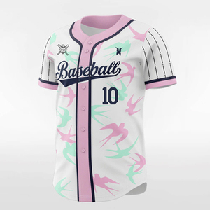 Uniforme de Béisbol Personalizado 2025 con Diseño de Gorrión de Manga Corta para Hombre, Jersey de Béisbol con Cuello Redondo y Estampado Personalizado - Product Image 1