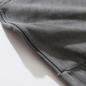 OEM Custom Logo Embroidery Tees 260gsm Heavyweight Cotton Long Sleeve with Loose Neck Washed Distressed Streetwear Knit <b>T</b> <b>Shirt</b> - Product Image 5