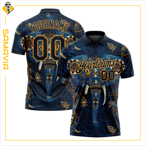 Uniformes de bowling haut de gamme personnalisés SAMAVIA Polo d'équipe avec nom et numéro et motif imprimé pour le marché américain - Product Image 1