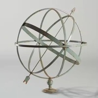 Globe Art Déco artisanal en laiton antique pour décoration suspendue ou sur table, pièce d'exposition élégante pour la maison et le bureau, idéal pour Diwali et les mariages