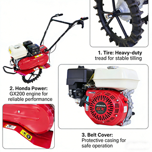 <span class=keywords><strong>Motoculteur</strong></span> puissant E-XIAPU avec <span class=keywords><strong>moteur</strong></span> <span class=keywords><strong>Honda</strong></span> Gx200 - Cultivateur de sol robuste pour jardin - Product Image 2