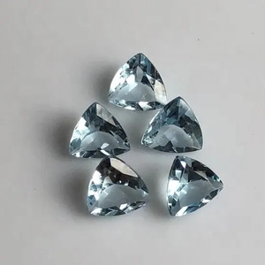 Piedra de Topacio Azul Cielo Natural AAA de 12 mm, Corte Trillón de Calidad Superior, Gema Suelta Facetada, Precio de Fábrica al por Mayor - Product Image 1
