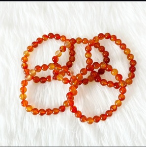 Unisex 8mm Faceted Carnelian Crystal <b>Healing</b> <b>Bracelet</b> Handmade Red/Orange Color <b>Bracelet</b> for Men and Women - Product Image 1