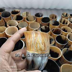 Coupes en corne de bœuf de qualité supérieure, gravées et finies au feu, coupes à vin viking, verres à boire aux prix les plus bas - Product Image 1