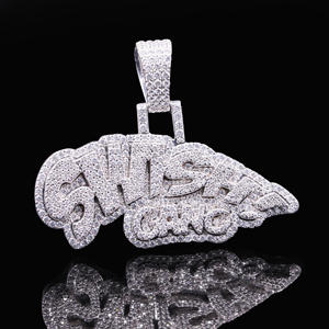 Pendentif Hip Hop en Acier Inoxydable Personnalisé avec Diamants CZ Glacés - Bijoux Unisexe - Product Image 1
