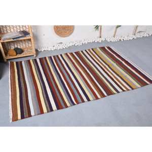 Tapis à Rayures Bohème Marron Vintage (4x6,2 pi) - Product Image 2