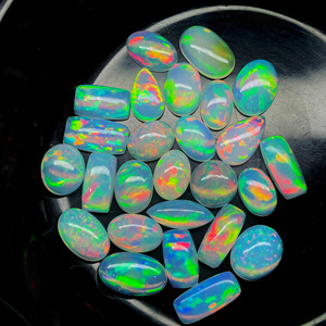 12 pièces boîte éthiopien opale Cabochon bonne qualité Multi Flashy opale Cabochon Lot, mélange forme Welo opale pour la fabrication de bijoux - Product Image 5