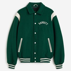 Original de haute qualité OEM Designer Outdoor Men Luxury Letterman Custom Logo Leather Patchwork Bomber Varsity Jacket - Product Image 1