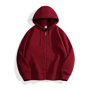 OEM/ODM Servicio Transpirable Ligero Hombres Unisex Cremallera Sudadera con capucha 100% Algodón Bordado Sudaderas Peso pesado Cremallera completa - Product Image 3