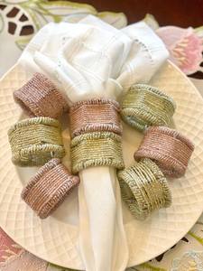 Ronds de serviette, ronds de serviette en rotin, ronds de serviette en osier, décor de table - Product Image 3