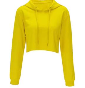 Factory Price <b>Ladies</b> Loose <b>Long</b> Sleeve Pullover Polyester Cotton Blank Oversize OEM Custom Crop <b>Top</b> Women's Hoodies - Product Image 4