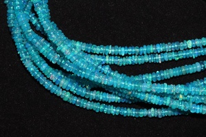 Pierre précieuse d'opale éthiopienne bleue Paraiba de qualité AAA, 3-5 mm, 16 pouces, perles rondes lisses, perles en vrac, magasin de pierres précieuses indien - Product Image 4