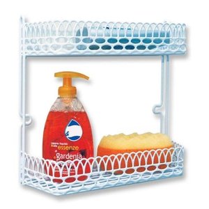 Artex 161422 Shower Box Storage Rack with 2 Screw-On <b>Shelves</b> 30x12x31cm White Bathroom <b>Shelves</b> - Product Image 1