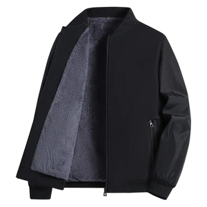 Blouson moto homme 2-en-1 personnalisé style urbain col montant imperméable coupe-vent séchage rapide doublure polaire chauffante - Product Image 1