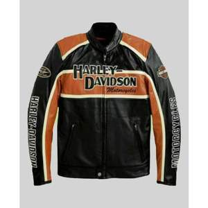 Blouson en cuir de moto classique Harley Davidson - Product Image 1