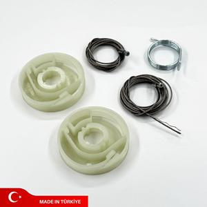 Kit de Reparación de Cable para Puerta Corredera Eléctrica 7E1843872 (Acero Inoxidable y Plástico POM de Larga Duración) para VW Transporter T5 T6 Multivan - Product Image 1