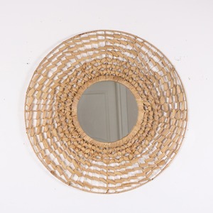 Cadre de miroir naturel personnalisé pièce de décoration artisanale miroirs de salle de bain chambre jacinthe d'eau - Product Image 2