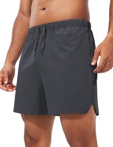 Shorts de sport d'été pour homme, shorts de sport doux et respirants, shorts décontractés fins gris et noir, classiques avec deux poches latérales profondes. - Product Image 6