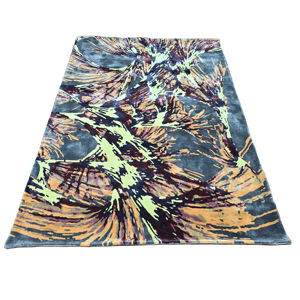 Alfombra de lana con mechones hecha a mano colorida para sala de estar dormitorio alfombra con mechones a mano de alta calidad decoración Floral Tapis - Product Image 1