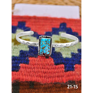 Southwest Handmade No.8 Fashion <b>Cuff</b> <b>Bracelet</b> Turquoise & Sterling <b>Silver</b> Elegant & Stylish - Product Image 1