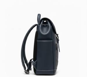 Sac à dos d'affaires en cuir PU de qualité supérieure pour hommes avec rabat géométrique |   Sac de voyage et de bureau pour ordinateur portable fin - Product Image 3