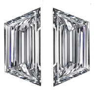 Sepasang Berlian Laboratorium Bentuk Trapesium 20 Pointer dengan Kejernihan VS dan Potongan Excellent untuk Pembuatan Perhiasan dari Gemver Diamond