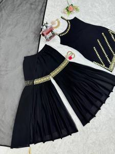 Dernier Designer Faux Georgette Fil Séquence Travail Sharara Costume Par FabZone - Product Image 3