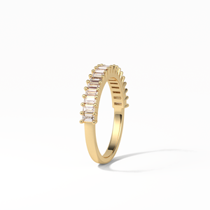 0,50 Ct 14K Hite antiguo oissanita ternity, aguette UT olorless oissanita - Product Image 5