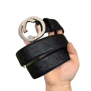 Ceinture classique pour homme en cuir véritable, lettre, mode décontractée, ceinture haut de gamme en couleur unie - Product Image 4