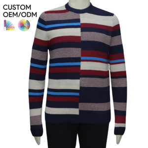 Pull-over en maille jacquard respirant pour homme, col rond, manches longues, décontracté, pour l'hiver - Product Image 1