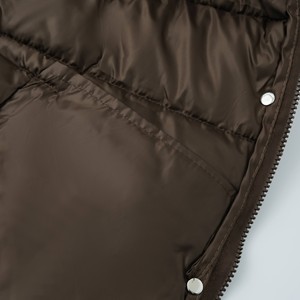 <strong>Ladies</strong> <strong>Black</strong> Hooded Puffer Vest Sleeveless Long Quilted Winter Outerwear Jacket for Modern Casual Wear - Product Image 6