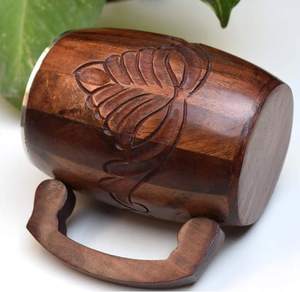 Chope à bière en bois, design vintage, couleurs et logo personnalisables, artisanat intemporel, chope à bière rétro faite à la main avec poignée - Product Image 6