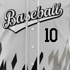 Matériel d'équipe de haute qualité en sergé boutonné en gros Maillot de baseball personnalisé sublimé bon marché pour hommes - Product Image 6