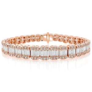 13MM Gold & <b>Silver</b> Moissanite VVS Baguette <b>Charm</b> <b>Bracelet</b> Luxury Style for Women and Men - Product Image 4