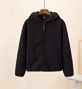 Sudadera con Capucha forrada polar para mujer-Cozy Sherpa Pullover con cremallera, sudadera de invierno de manga larga - Product Image 4
