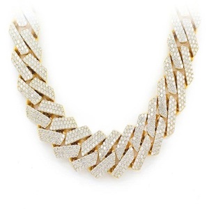 Collar cadena de eslabones con diamantes de oro de 18k para hombre, joyería de estilo Hip Hop, único, cubano, Miami, venta al por mayor, CDJ - Product Image 4