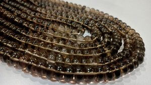 Cuentas de piedras preciosas de 8mm de cuarzo ahumado natural Rondelle lisas, vendidas por hebra, 8 pulgadas de largo, cuentas para hacer joyas de gran calidad - Product Image 4