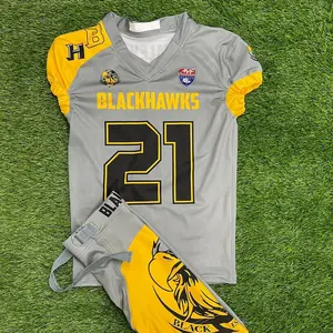 Los últimos uniformes de fútbol americano para jóvenes, diseños de camisetas cortas con conjuntos al por mayor, uniformes de fútbol americano - Product Image 5