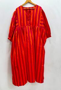 เดรสผ้าฝ้ายพิมพ์ลายลำลองสำหรับฤดูร้อน คุณภาพดี เป็นมิตรกับสิ่งแวดล้อม เอวธรรมชาติ แต่งพู่ เหมาะสำหรับงานเทศกาล งานกิจกรรม กึ่งทางการ และงานสังสรรค์ - Product Image 6