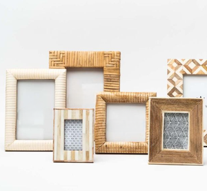 Marco de Fotos Rústico Hecho a Mano de Madera Ecológica de Acacia y Ratán para Decoración de Mesa en Hogar u Oficina y Regalos - Product Image 4
