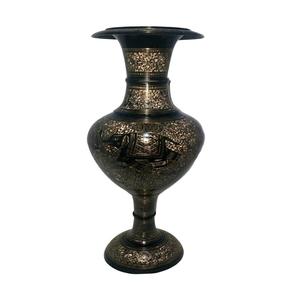 High Quality Brass Flower <b>Vase</b> With Engraving <b>Gold</b> And Black Paint Finished For Home Decor Table Decorative Flower <b>Vase</b> - Product Image 2