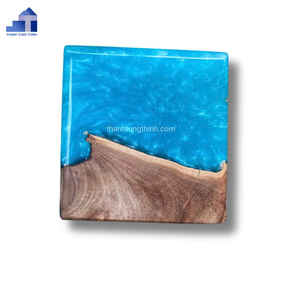 Posavasos de madera de resina epoxi de lujo más vendidos, suministros de utensilios de cocina ecológicos, patrón único, directo de fábrica de Vietnam - Product Image 5