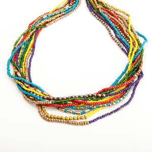 Collar en capas hecho a mano étnico para niñas cadenas de cuentas de semillas de moda colores personalizables joyería elegante - Product Image 6